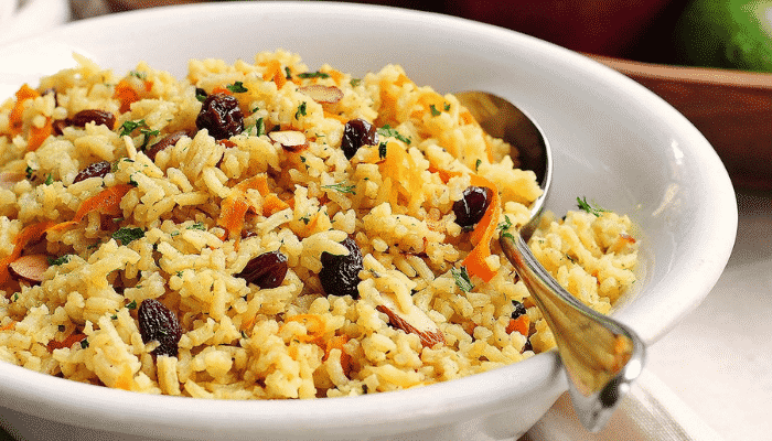 Arroz de Cenoura e Passas Especial Faça no Natal