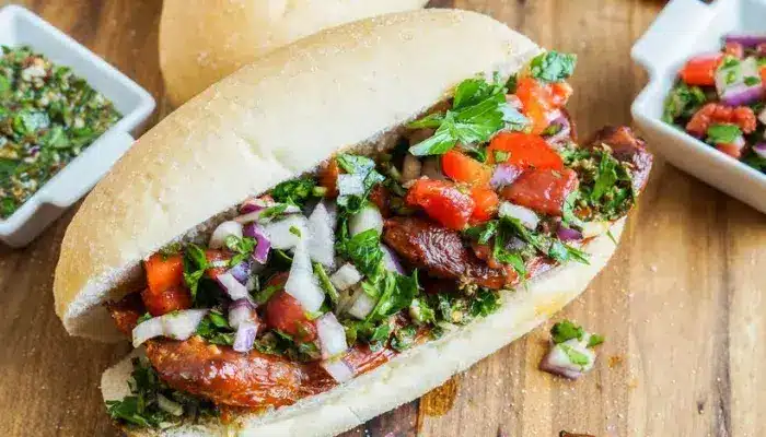 Choripan o pão com linguiça eu fiz aqui e quero bis