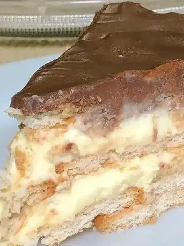 Torta de Bolacha Adoro Saborear essa Sobremesa Simples