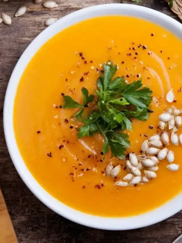 Sopa de Abóbora com Gengibre para se Aquecer no Frio