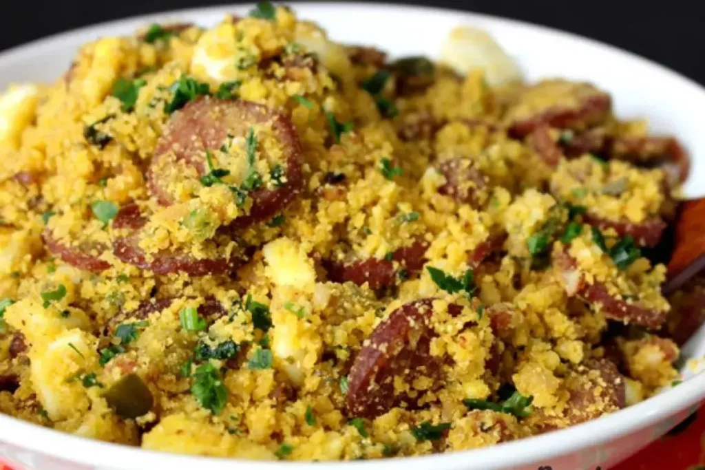 Farofa com Bacon e Calabresa o Coringa da Mesa - Receitas e Cozinha