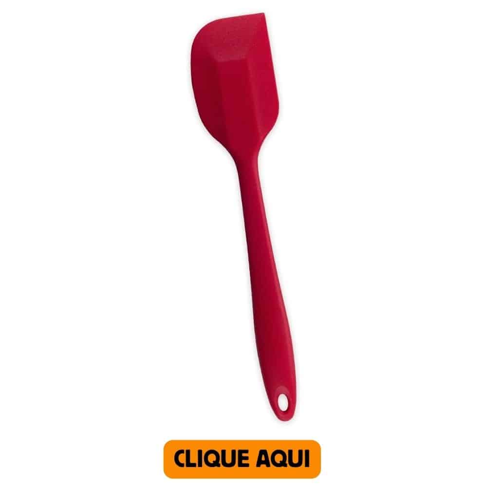 Espátula de Silicone Reta Vermelha Grande - Oikos