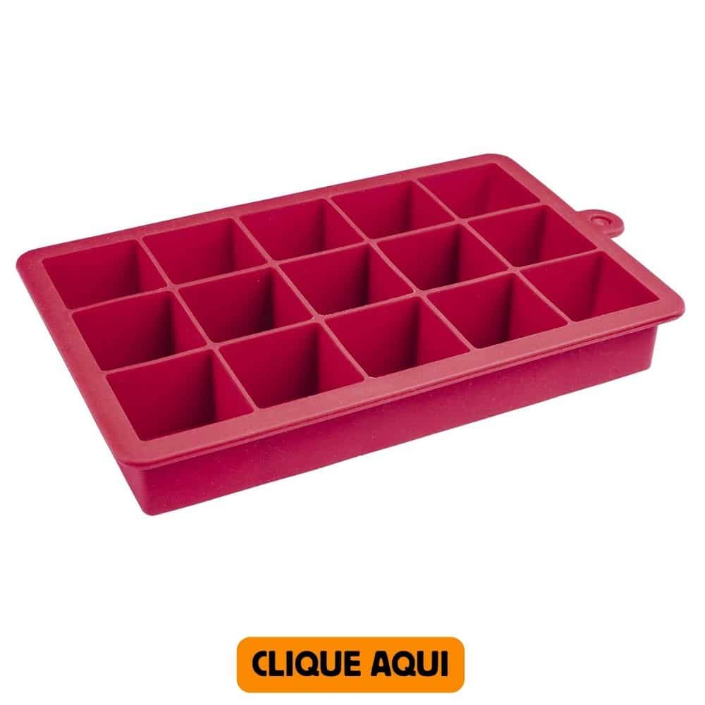 Forma para Gelo de Silicone Euro Vermelho