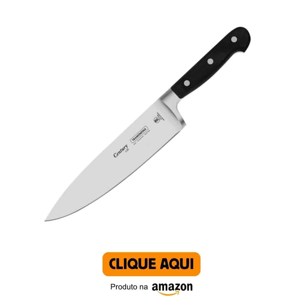 Faca Chef 8", Tramontina, Century 24011108, Preto